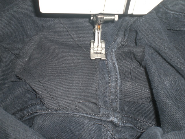 Stitch the patch in place
